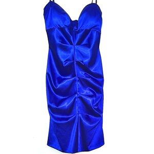 Elegant Blue Satin Dressed